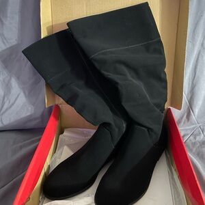 Style & Co. Black Suede Over the Knee Boots